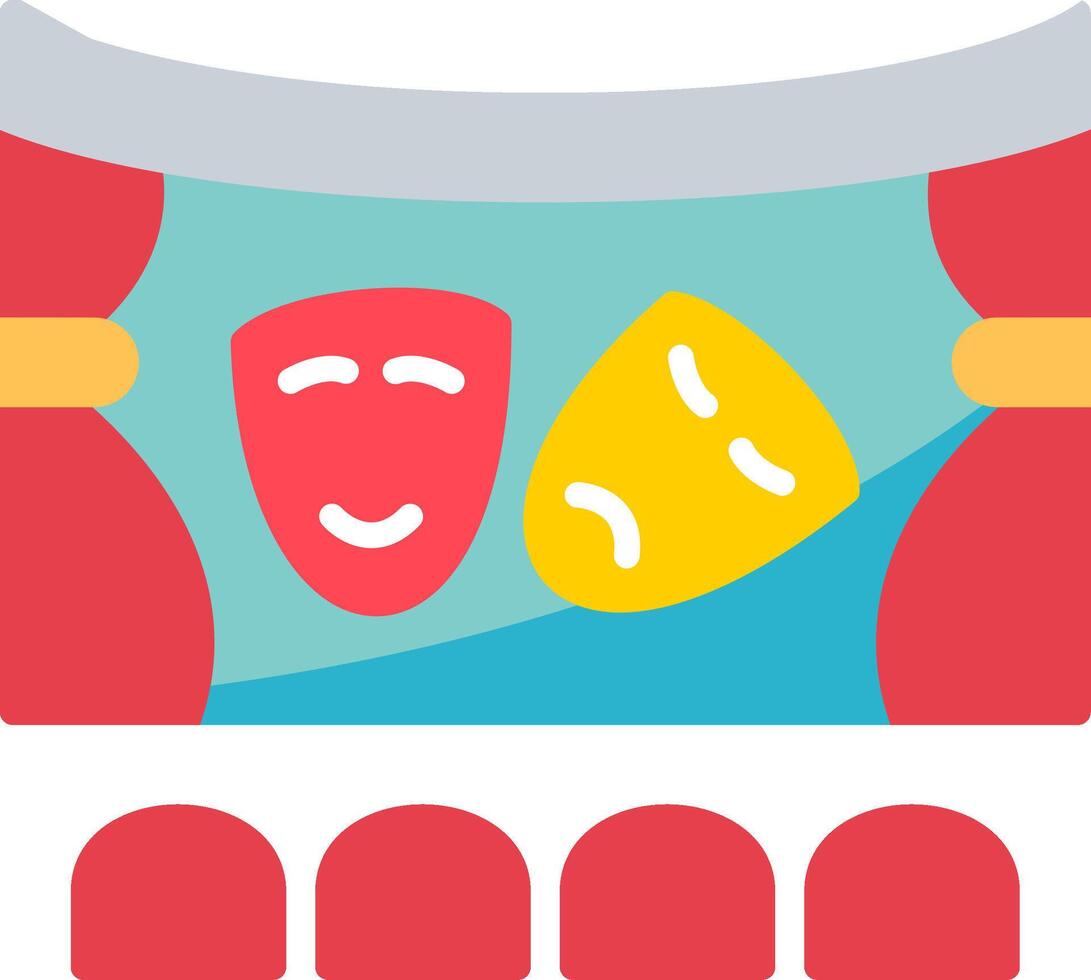 Theatre Flat Icon vector