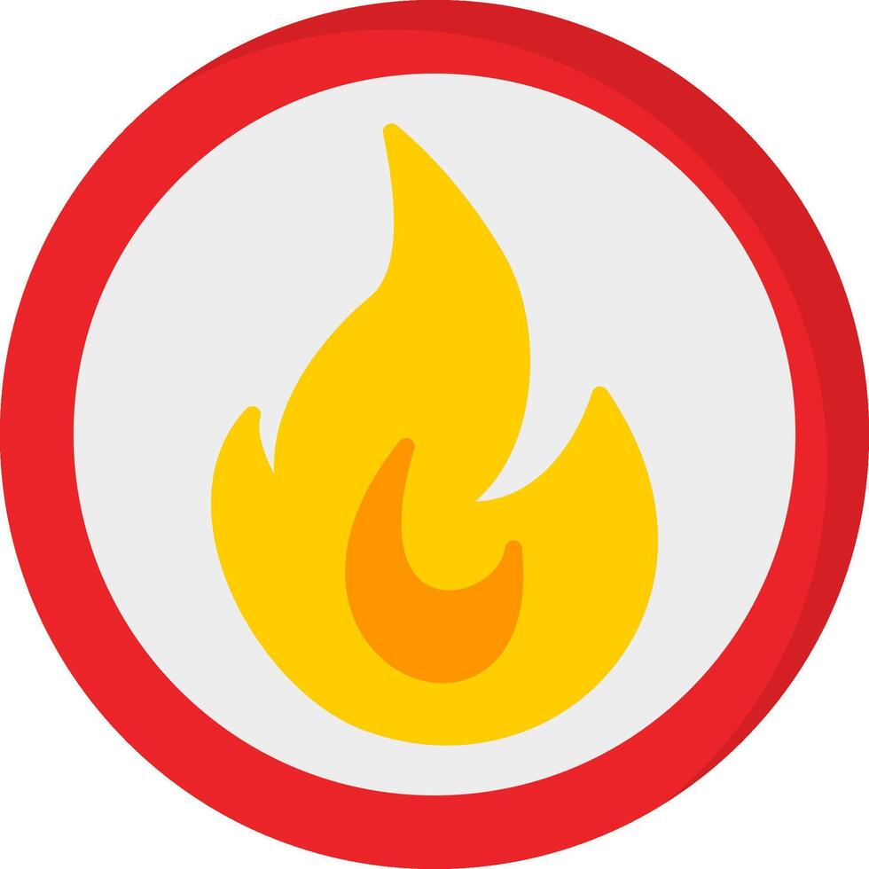 icono plano de fuego vector