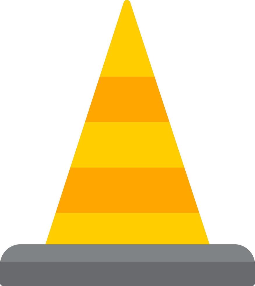 Traffic Cone Flat Icon vector