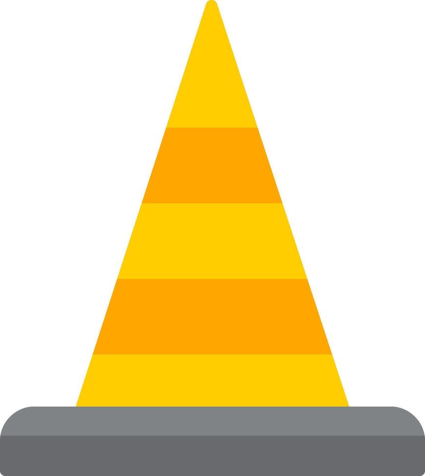 Traffic Cone Flat Icon vector