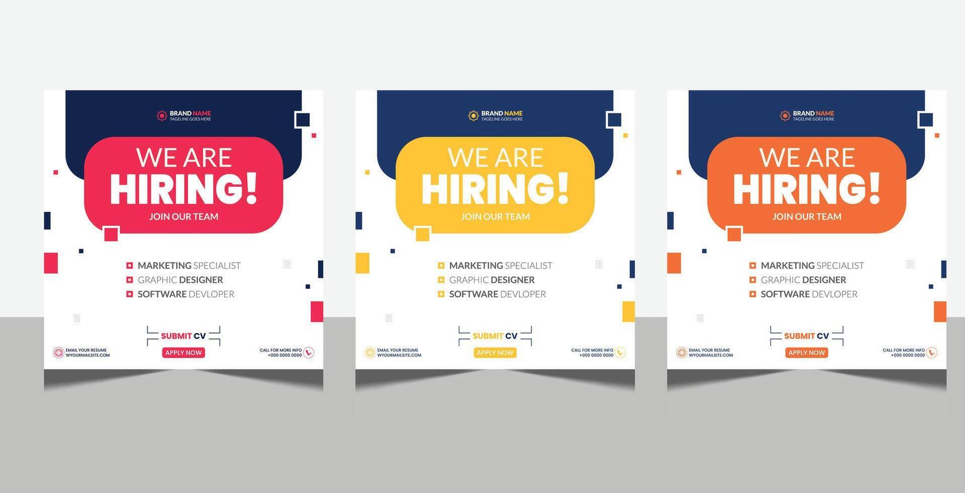 Hiring agency post template. Hiring banner design. Hiring agency concept. vector