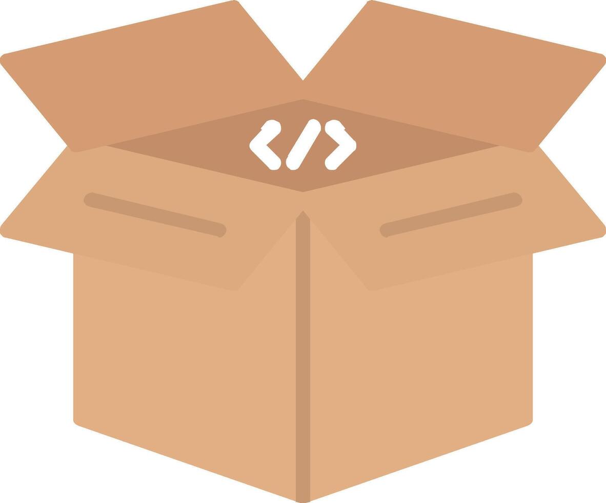Open Box Flat Icon vector