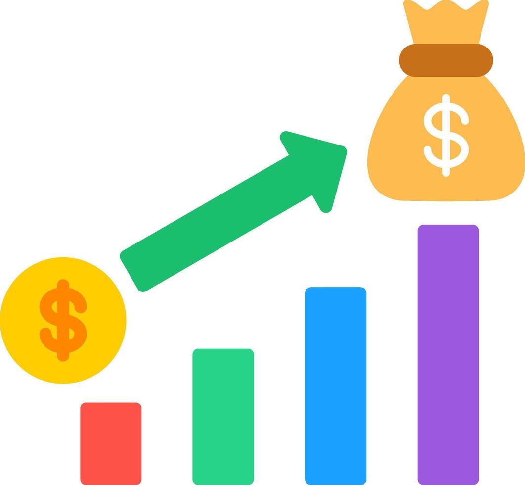 Money Growth Flat Icon vector