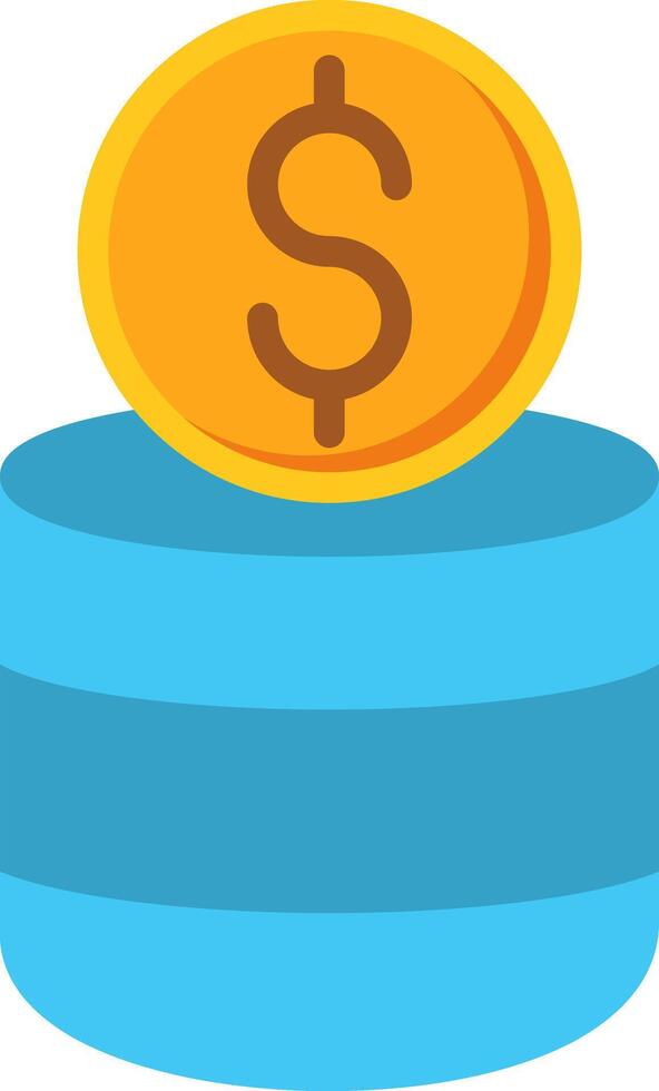 Coin Stack Flat Icon vector