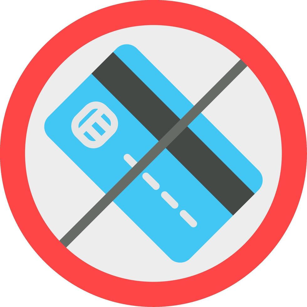 No Credit Card Flat Icon vector