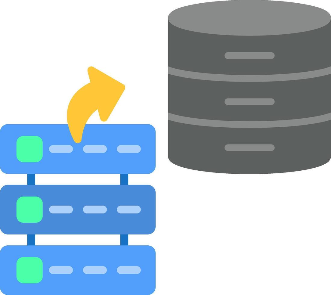 Data Stacks Flat Icon vector