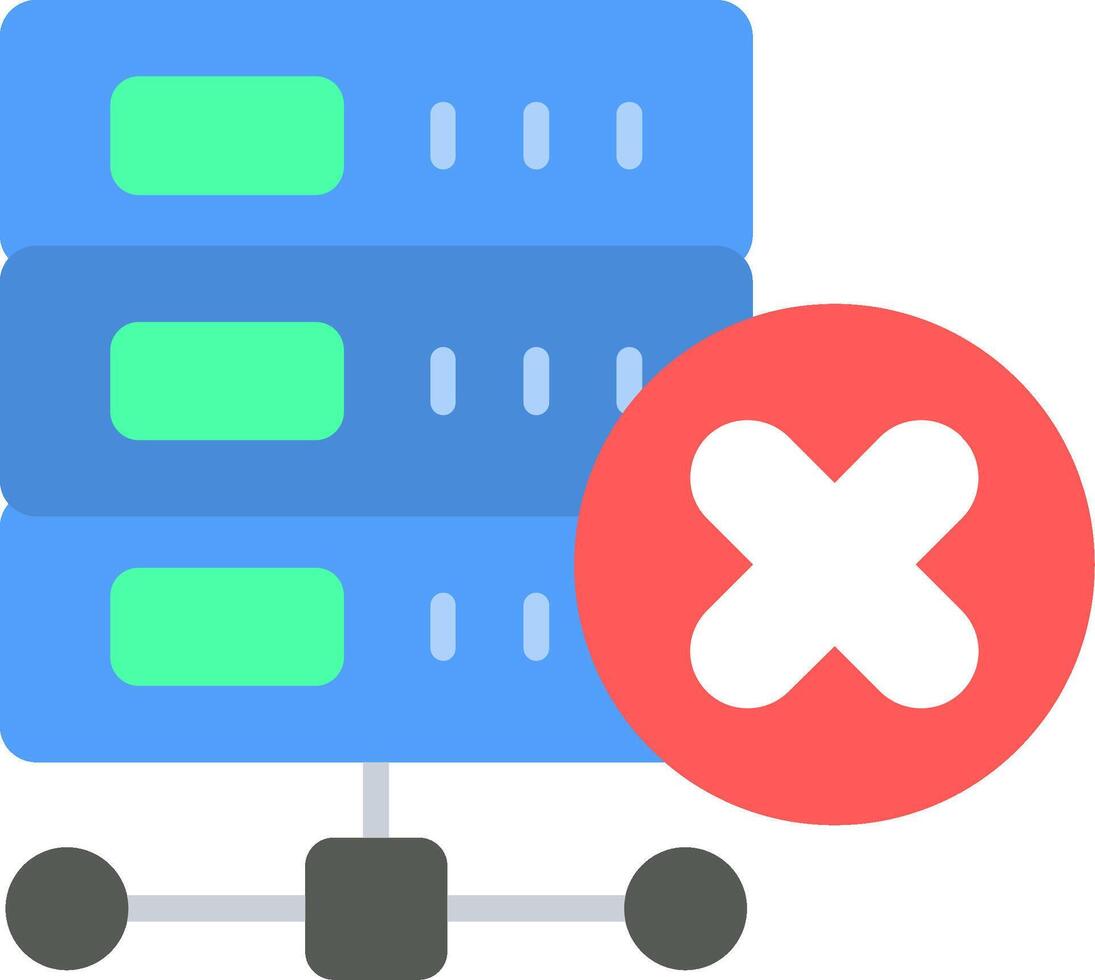 Delete Database Flat Icon vector