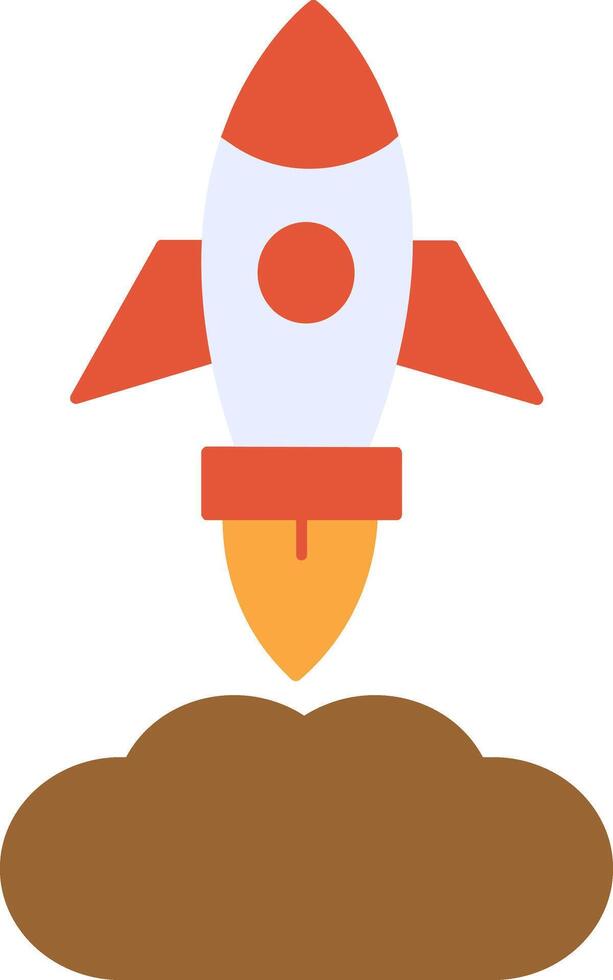 Rocket Launch Flat Icon vector