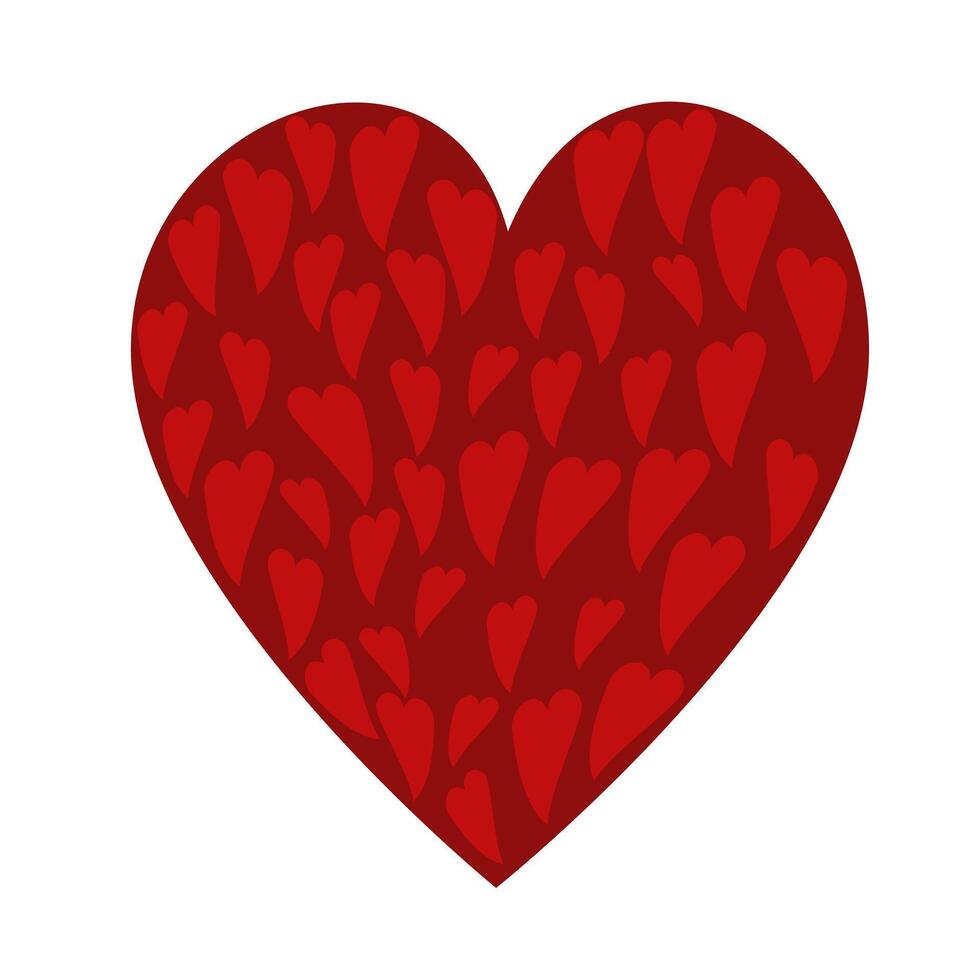 Decorative valentine heart with a pattern of small hearts, a simple symbol of love for cards or design for Valentine's Day vector