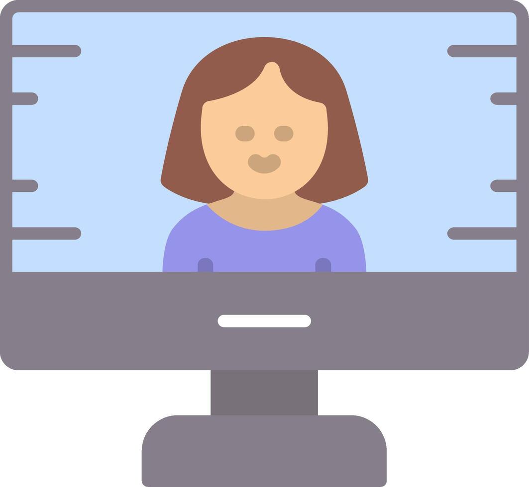 News Anchor Flat Icon vector