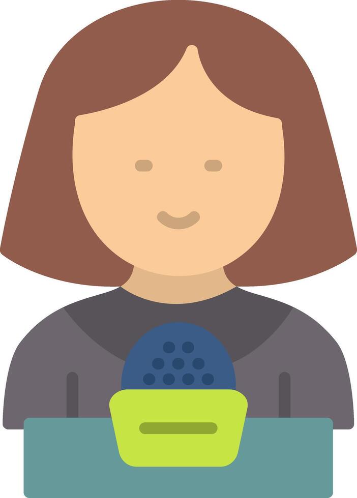 Journalist Flat Icon vector