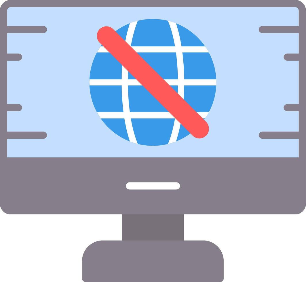 No Signal Flat Icon vector