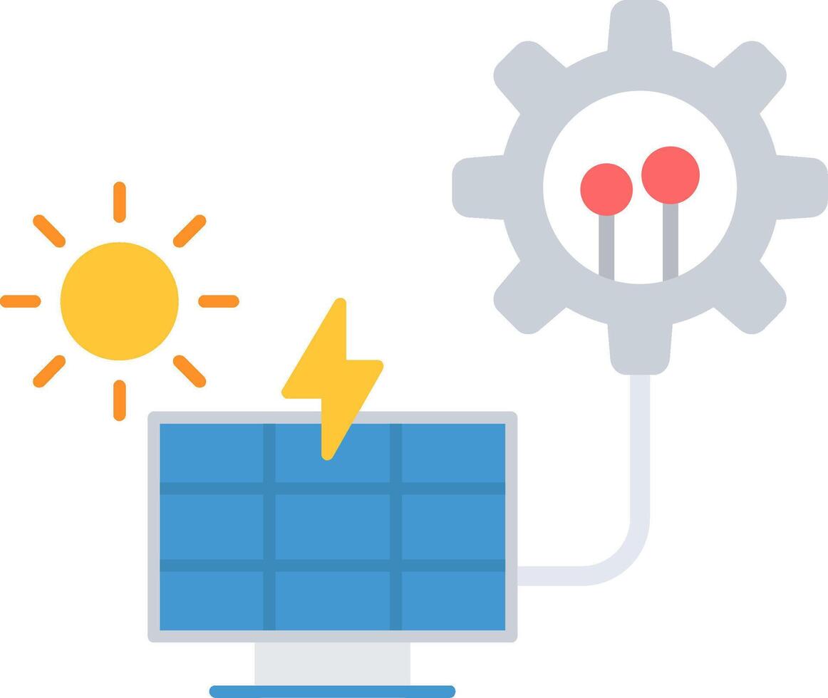 Solar Panel Flat Icon vector