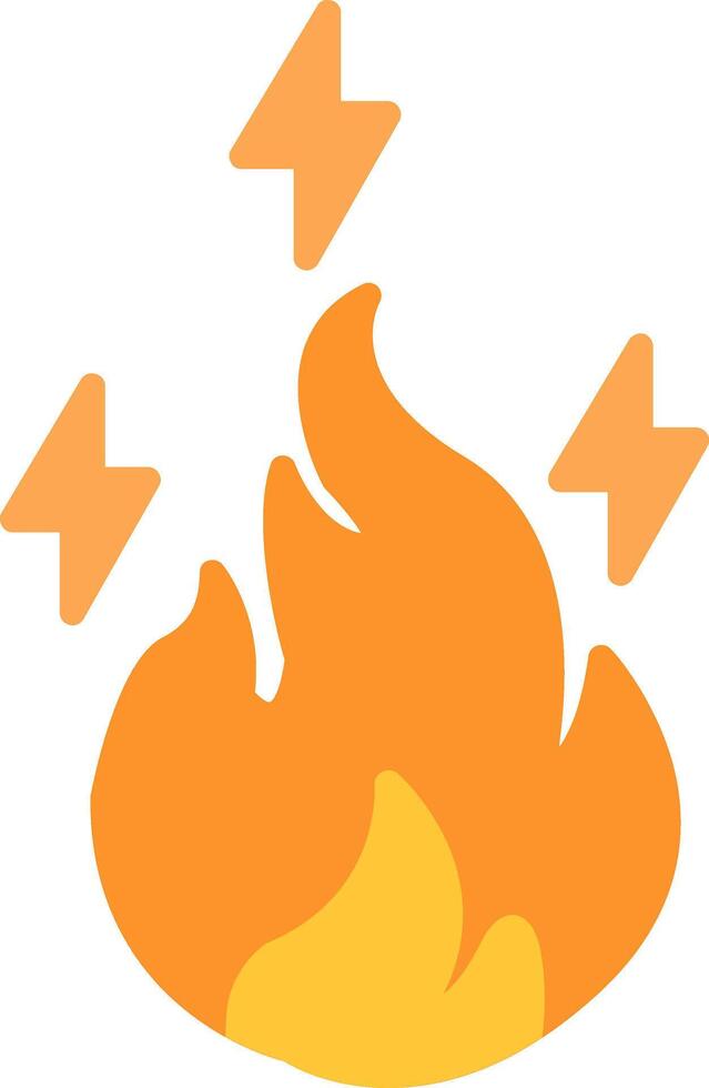 Electric Fire Flat Icon vector