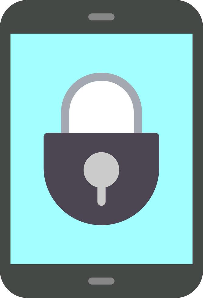 icono plano de seguridad móvil vector