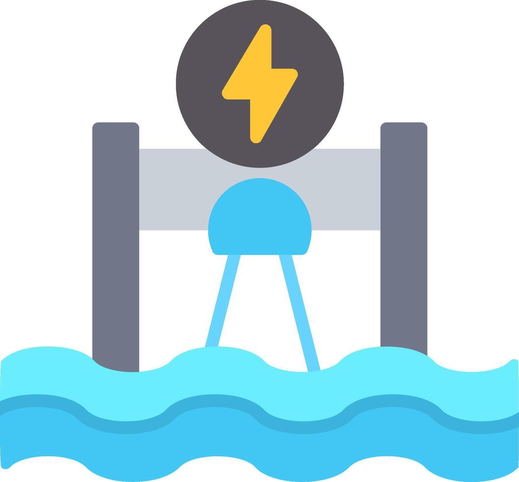 Hydroelectricity Flat Icon vector