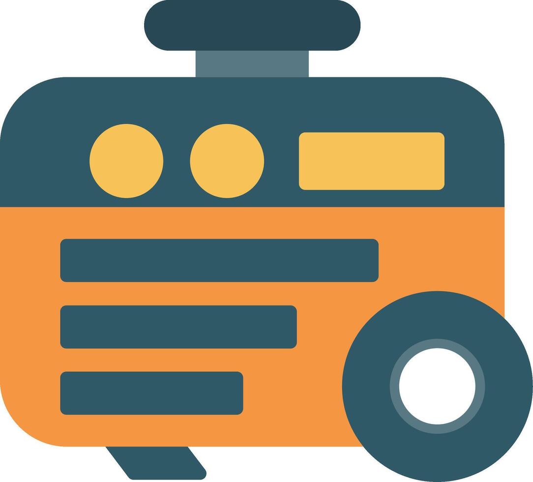 Electric Generator Flat Icon vector