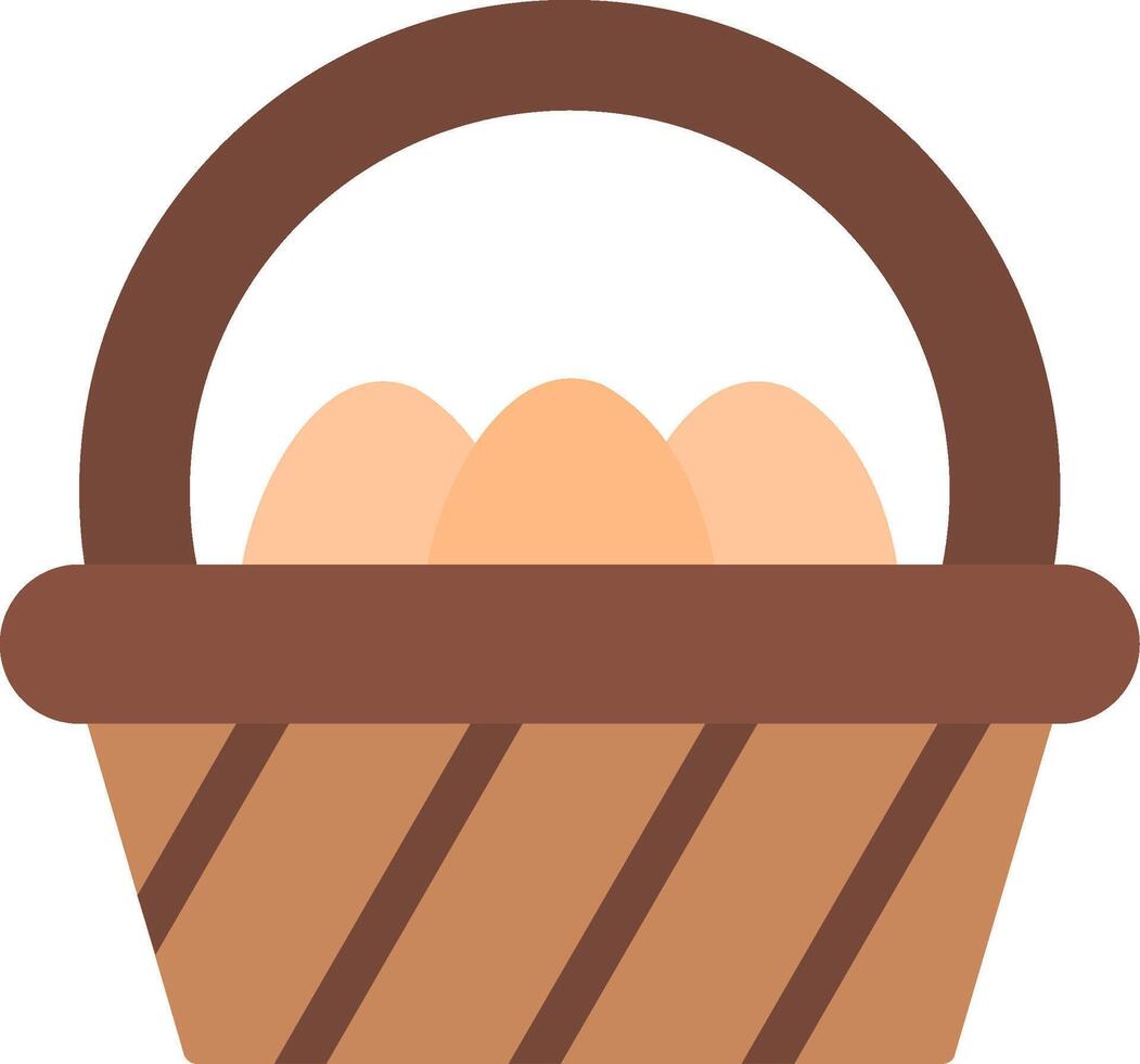 huevos cesta plano icono vector