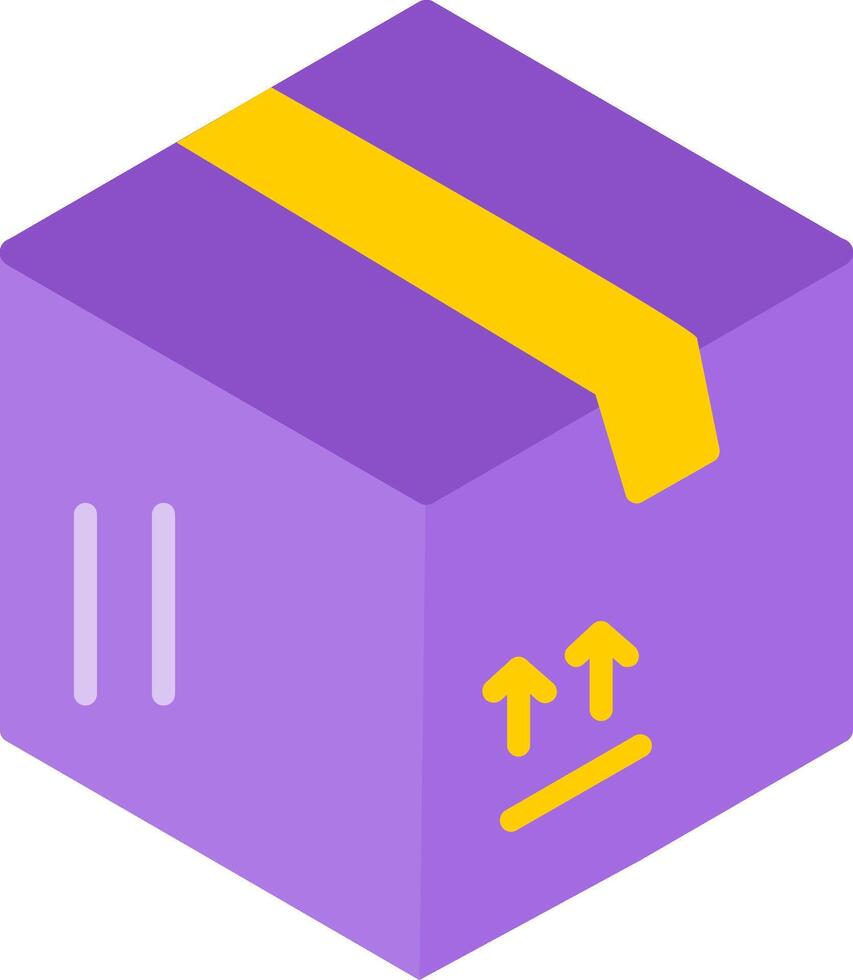 icono plano de caja de entrega vector