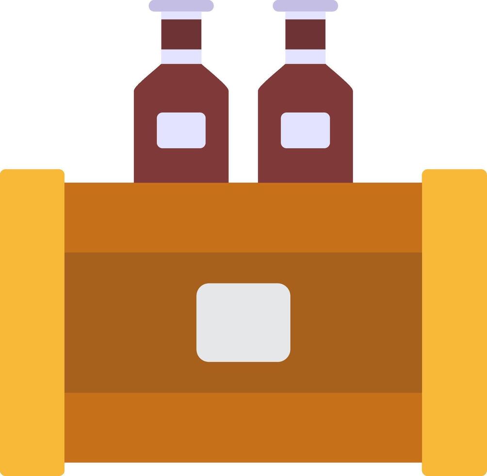 cerveza caja plano icono vector