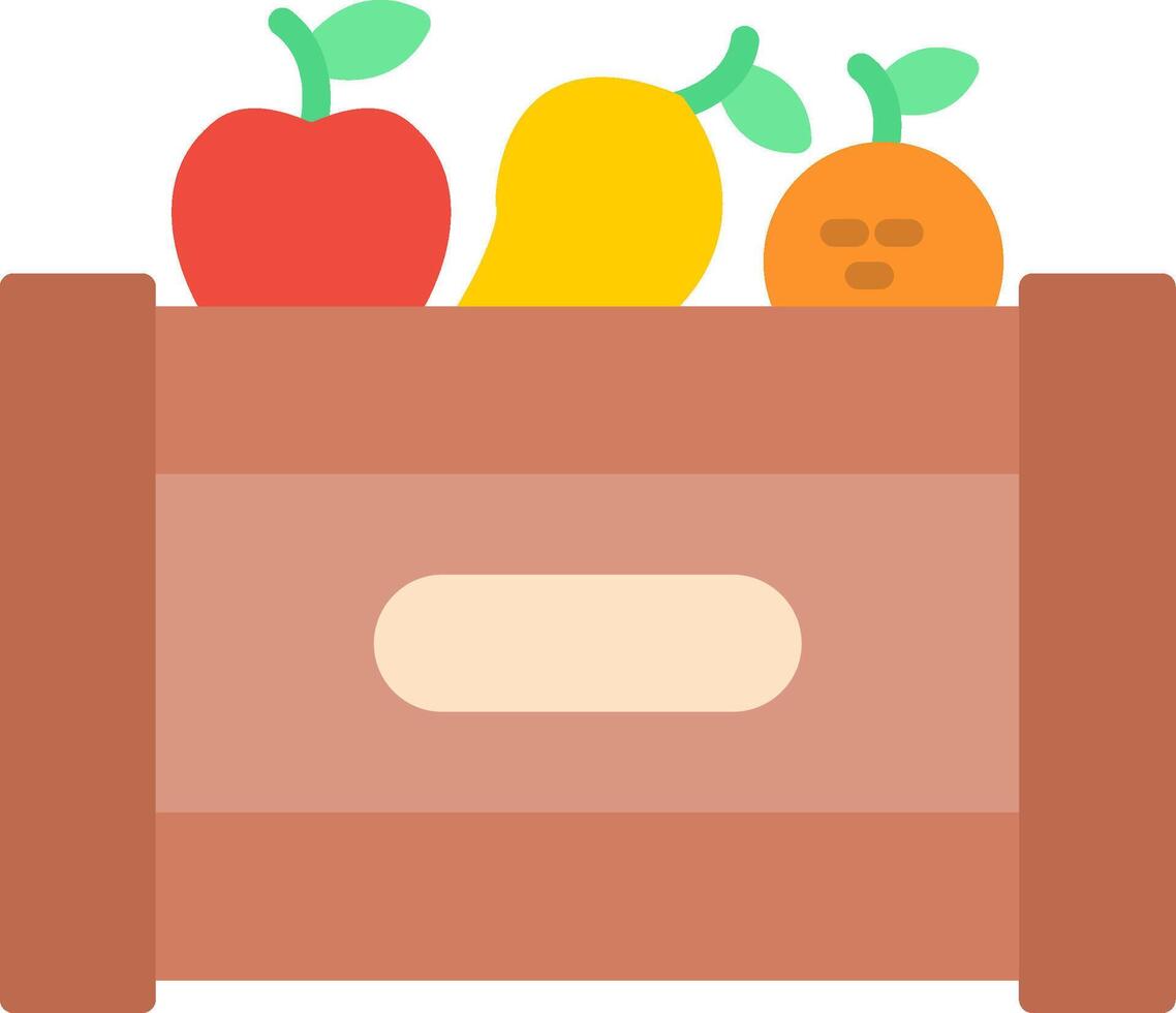 Fruta caja plano icono vector