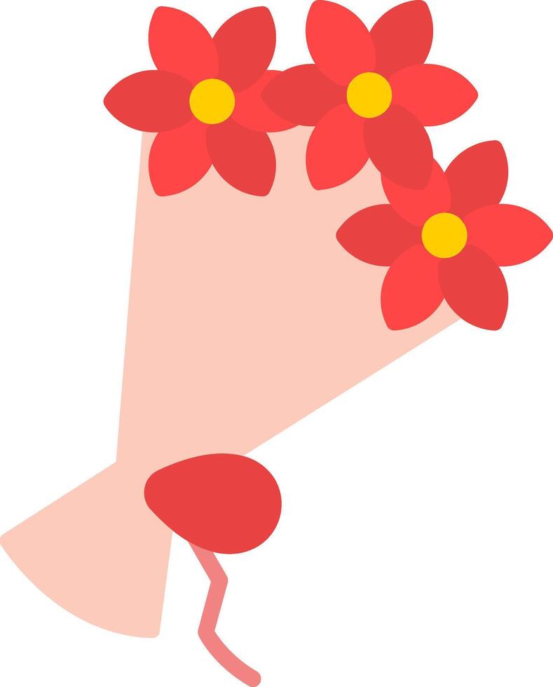 ramo de flores icono plano vector