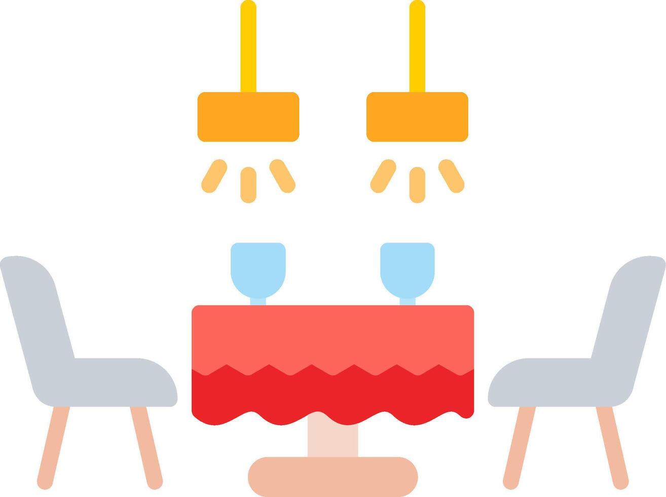 Dining Table Flat Icon vector