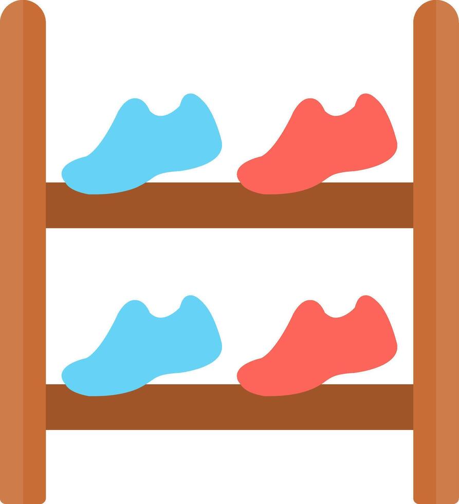 Shoe Rack Flat Icon vector