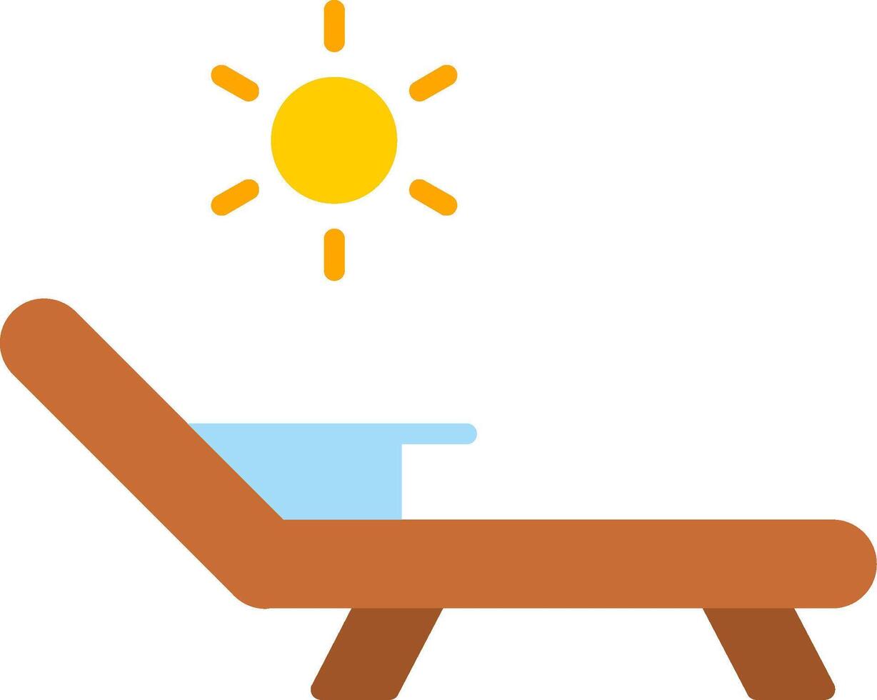Deck Chair Flat Icon vector