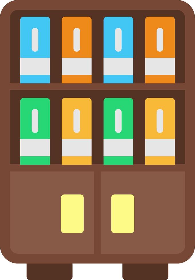Bookshelf Flat Icon vector