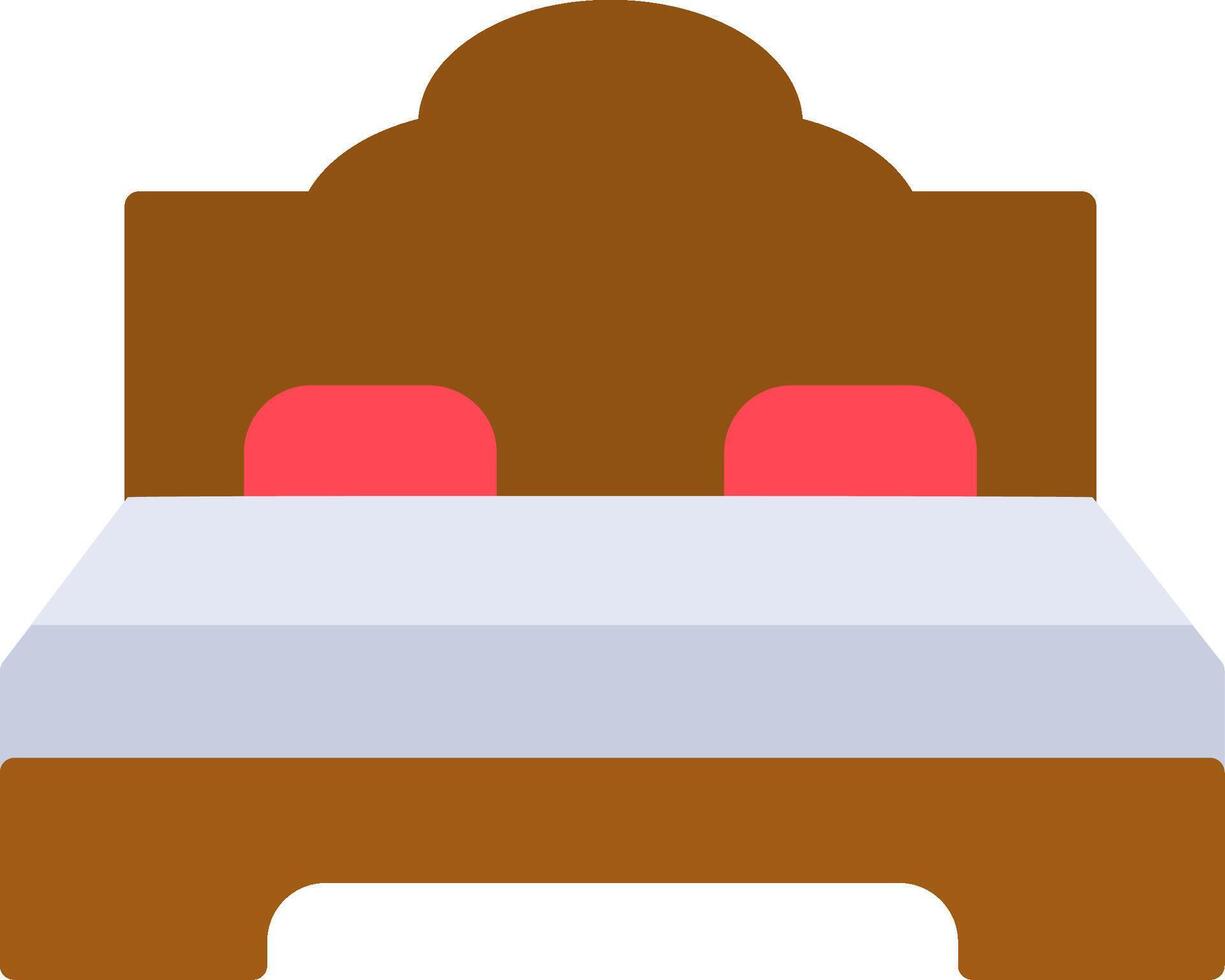 Double Bed Flat Icon vector
