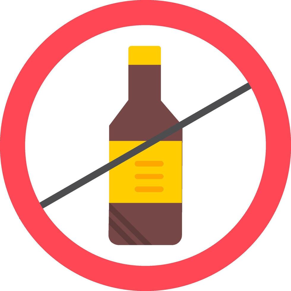 No Alcohol Flat Icon vector