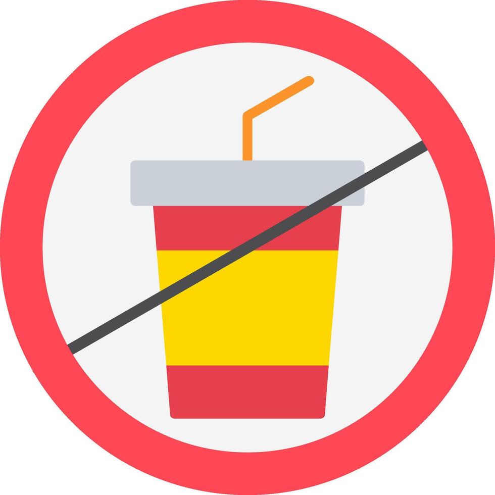 No Drink Flat Icon vector