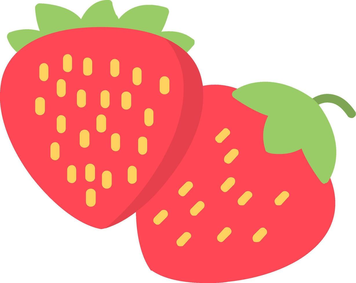 fresas plano icono vector