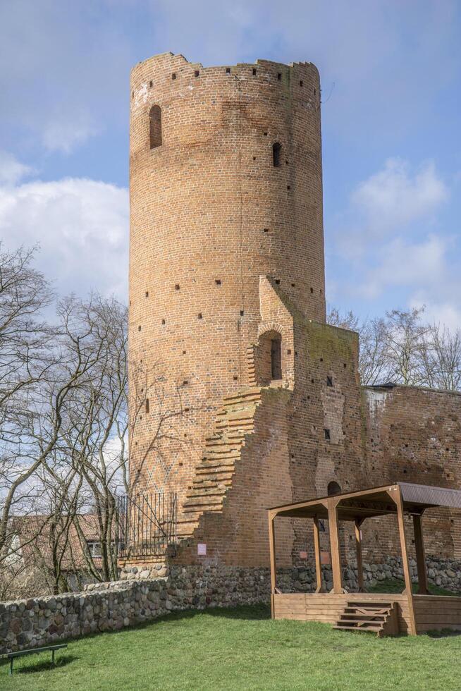 Czersk, Poland - March 24th, 2024 - Round tower at Masovian Dukes Castle photo