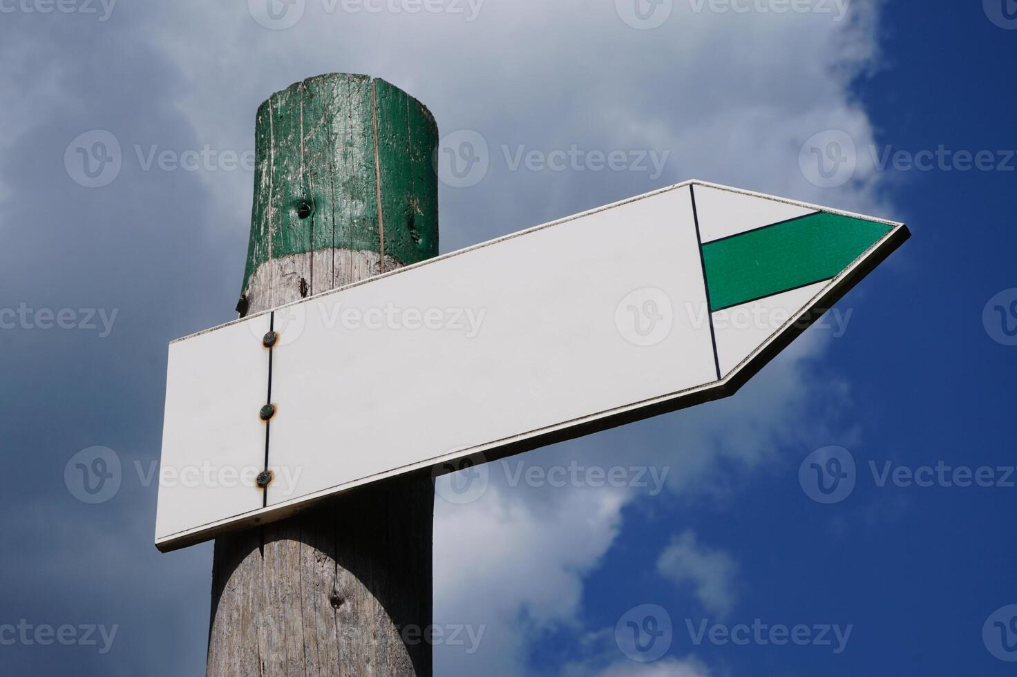 Wooden Signpost with One Arrow photo