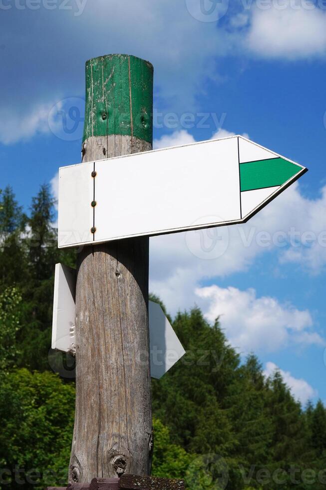 Wooden Signpost with One Arrow photo