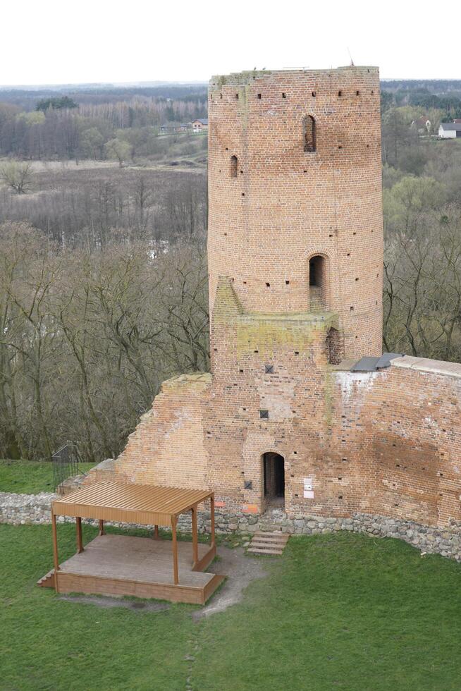 Czersk, Poland - March 24th, 2024 - Round tower at Masovian Dukes Castle photo