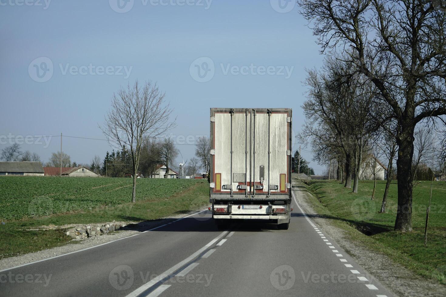 Truck on a Road - Rear View photo