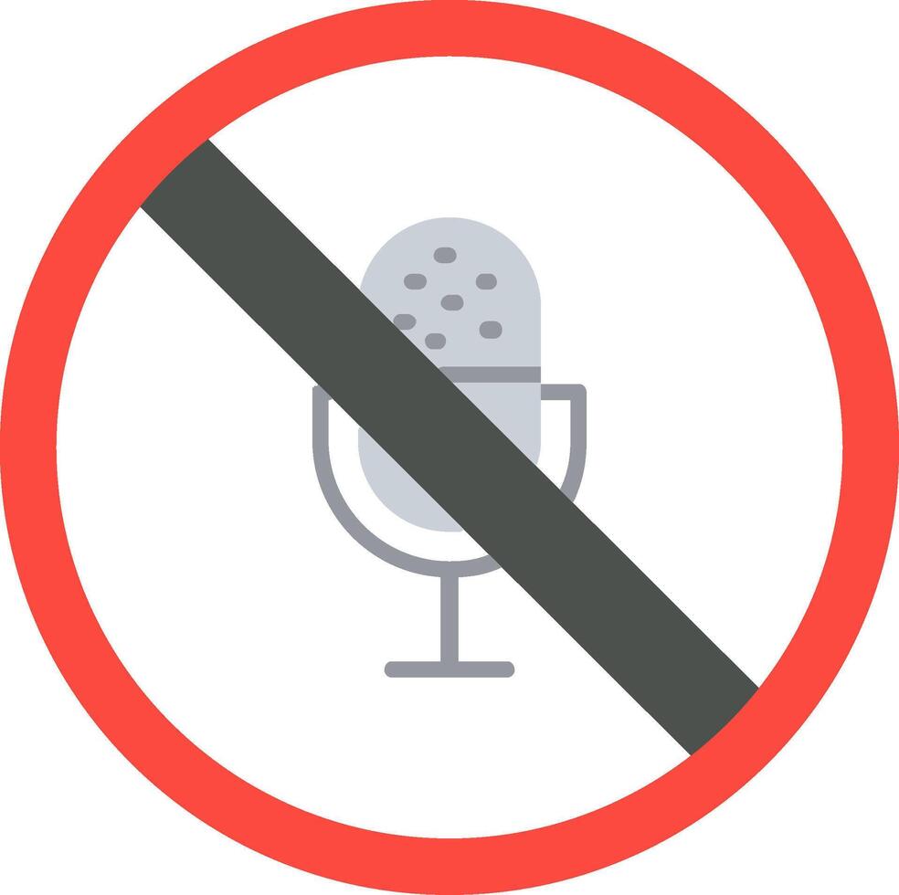 No Microphone Flat Icon vector