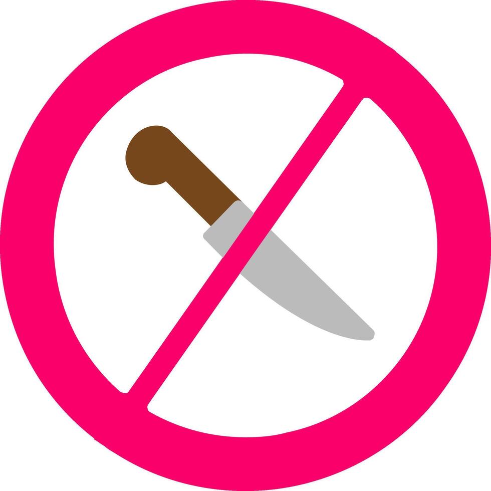 No Knife Flat Icon vector