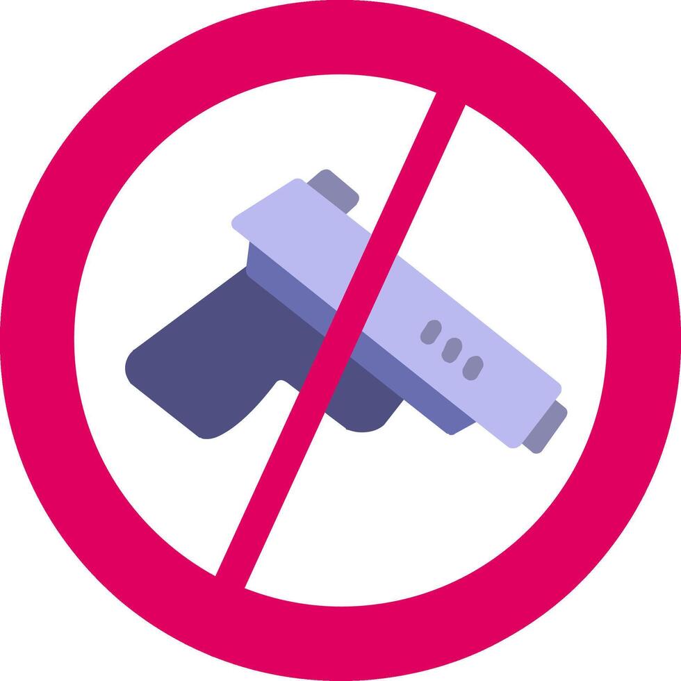 No Gun Flat Icon vector