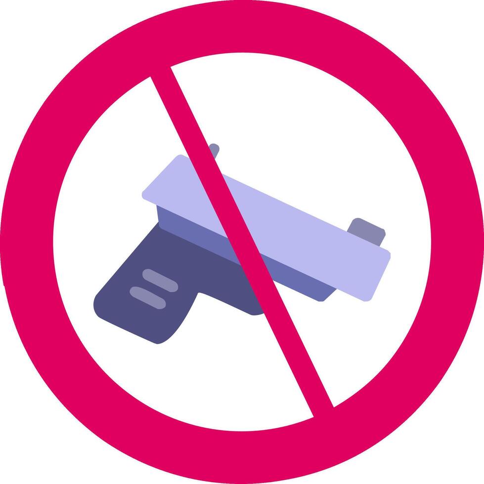 No Gun Flat Icon vector