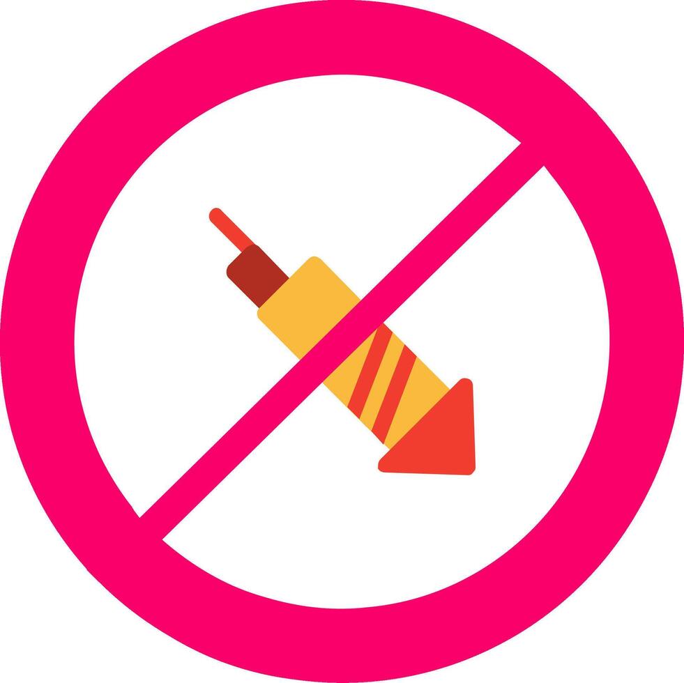 No Firework Flat Icon vector