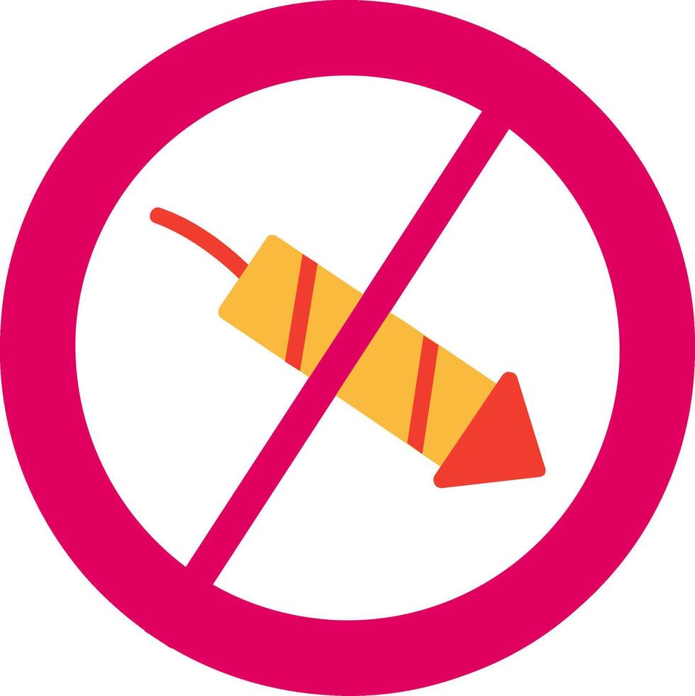 No Firework Flat Icon vector