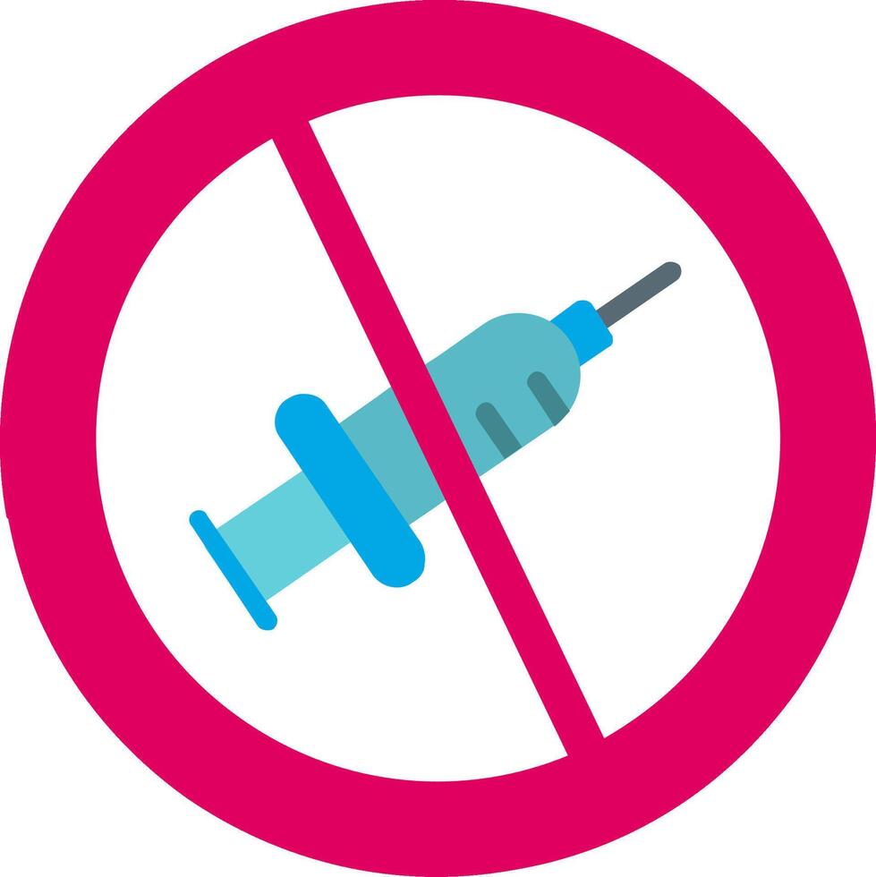 No Needle Flat Icon vector
