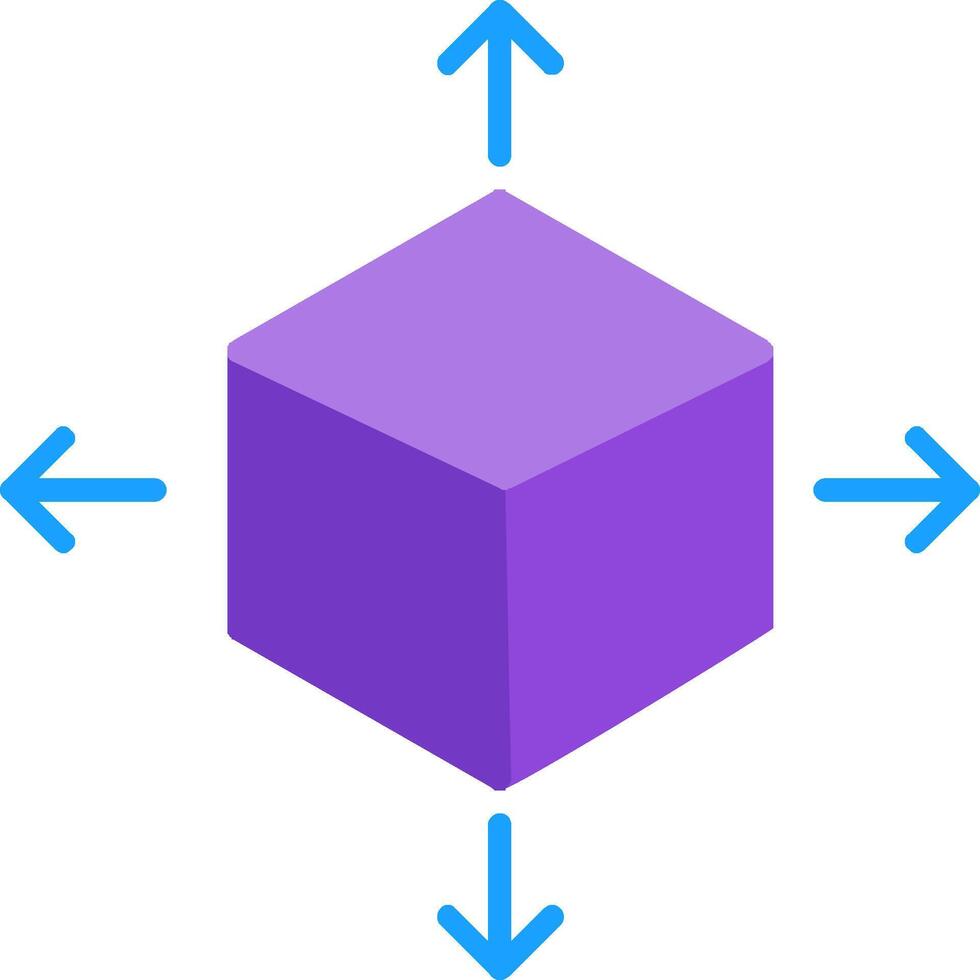 cubo, plano, icono vector