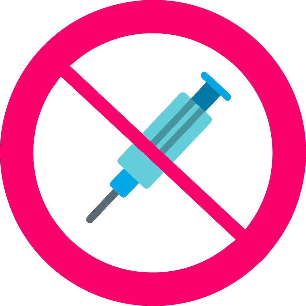 No Needle Flat Icon vector