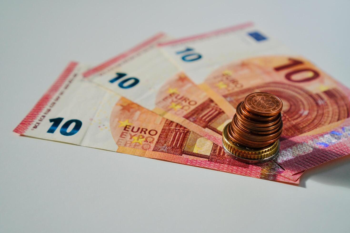 euro banknotes and coins photo