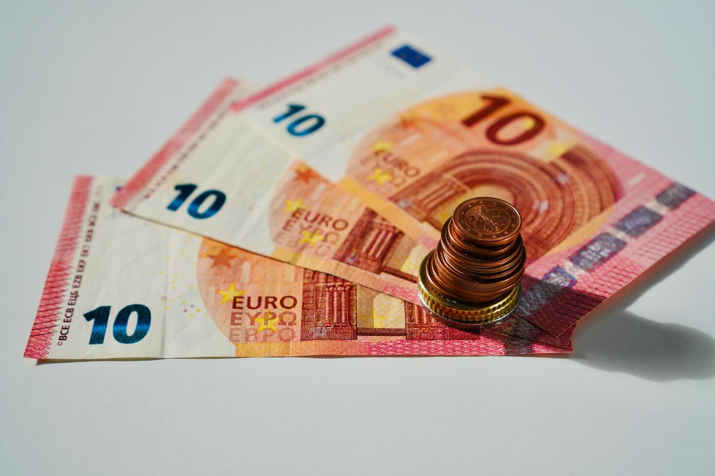 euro banknotes and coins photo